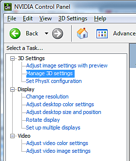 NVIDIA Control Panel